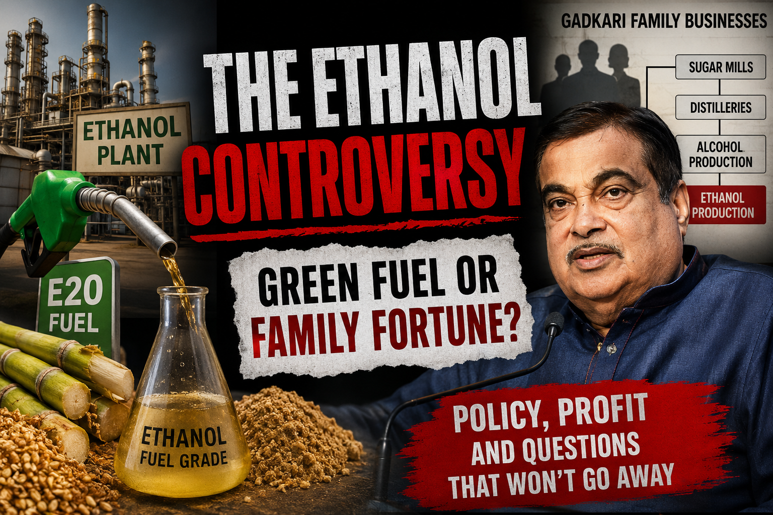 The Ethanol Question: How India’s Green Fuel Revolution Sparked Questions Around Policy, Politics, and the Gadkari Family’s Business Interests